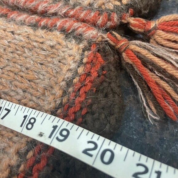 VINTAGE BOHO HIPP HANDMADE KNNITED CASHMERE BUTTONS LESS VEST - Picture 6 of 15